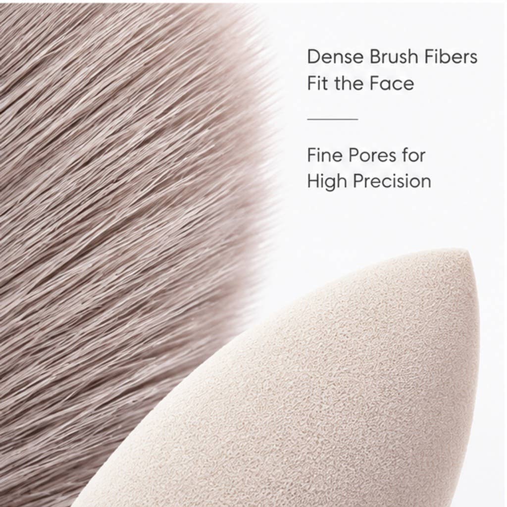Set esencial de 10 brochas de maquillaje de fibra sintética: A3
