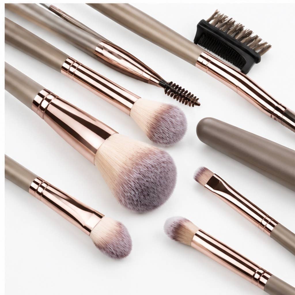 Set profesional de brochas de maquillaje color oro champán: A4