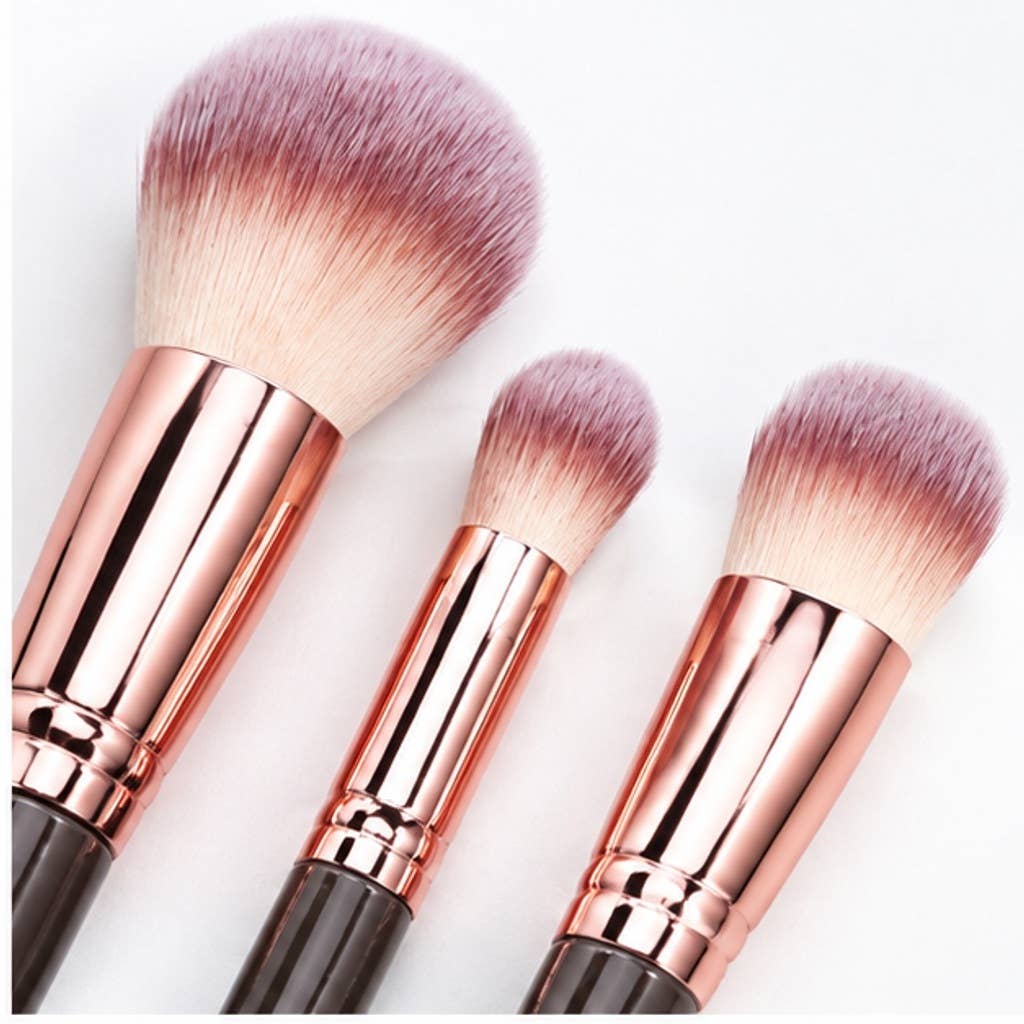 Set profesional de brochas de maquillaje color oro champán: A4