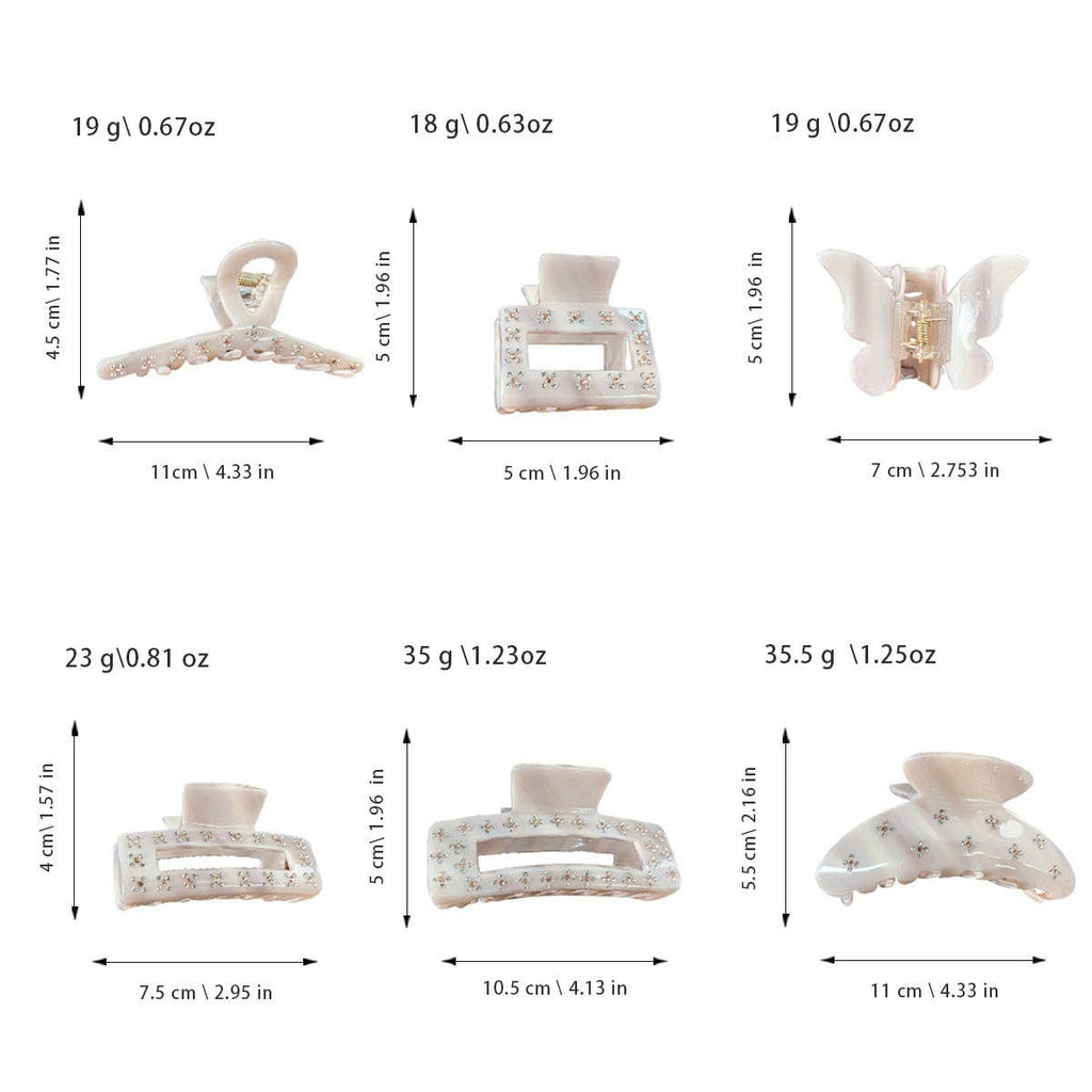 Pinza para el pelo de acetato con motivos florales y pedrería brillante MK2PPM6W6HCP343: Forma de arco - 11 cm