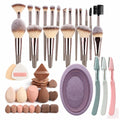 Set de 20 brochas de maquillaje con cerdas de nailon champán: A7