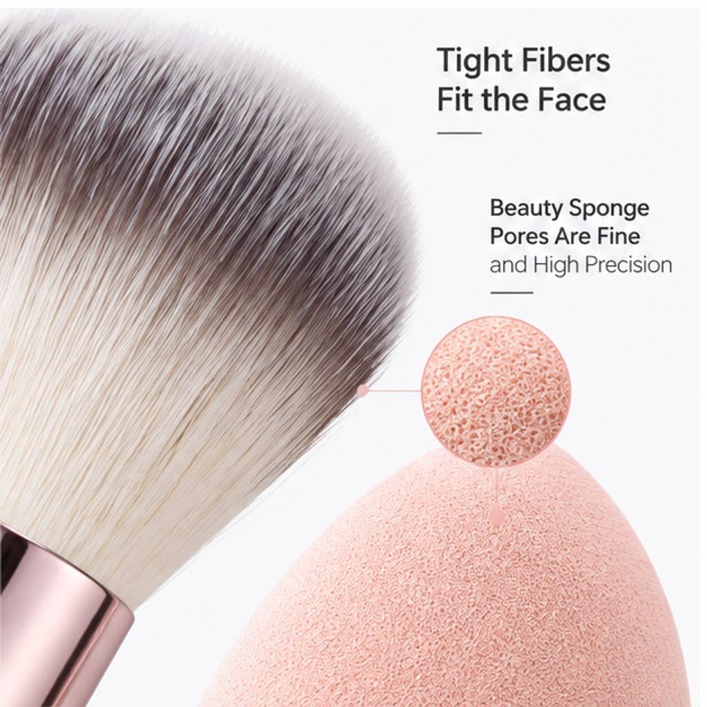 Juego profesional de brochas de maquillaje de fibras sintéticas: A12