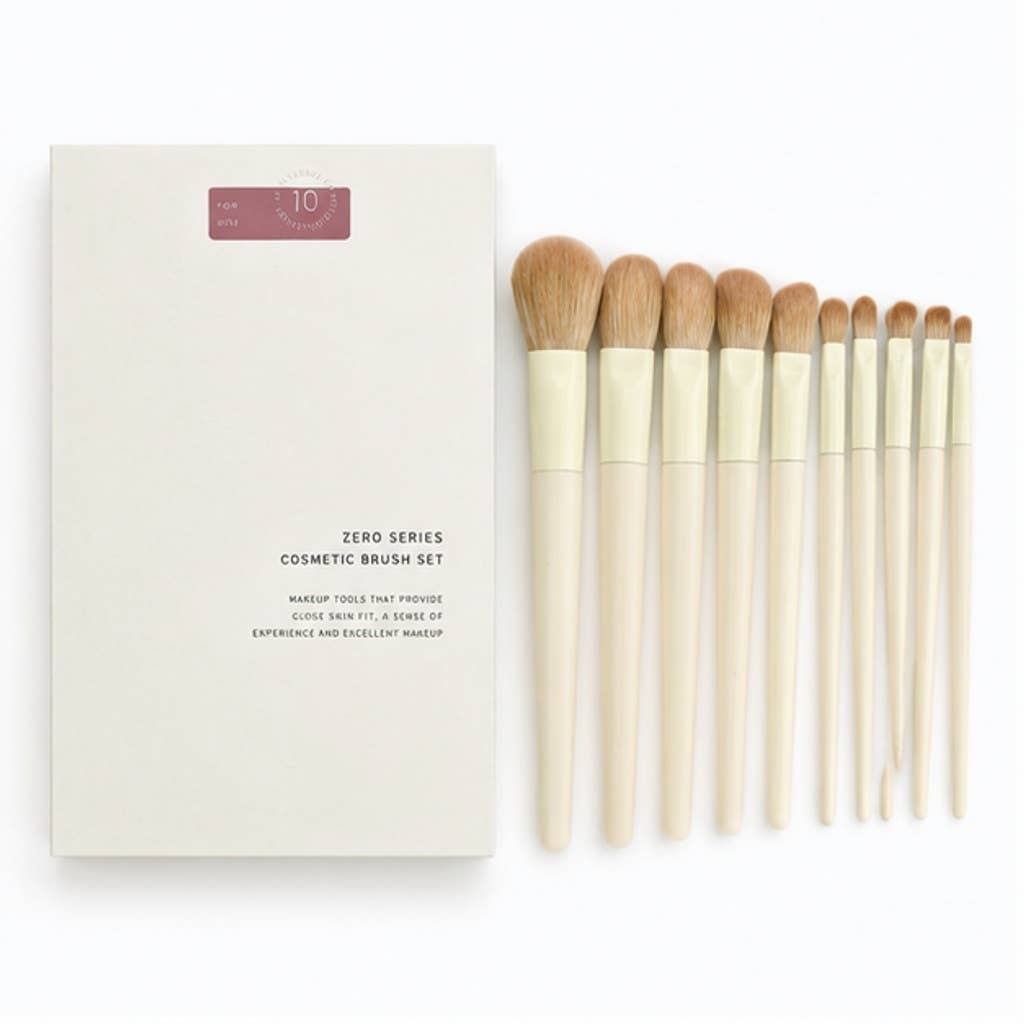 Set esencial de 10 brochas de maquillaje de fibra sintética: A3