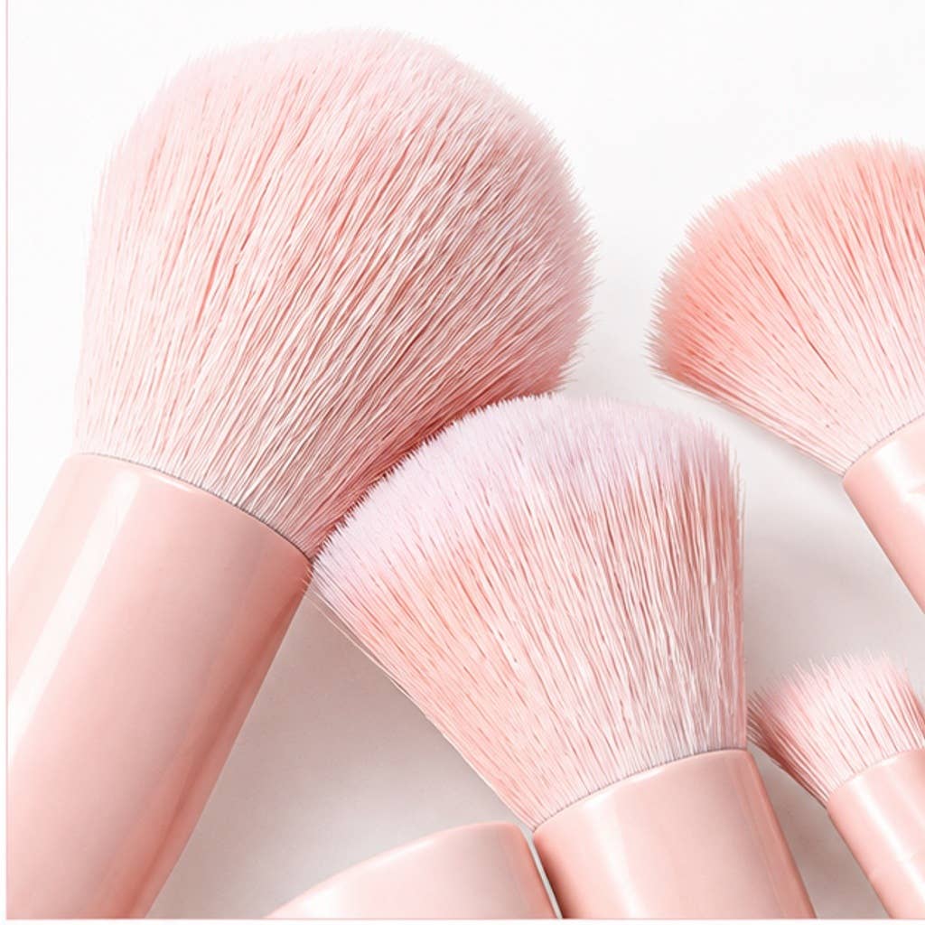 Set profesional de brochas y herramientas sintéticas para maquillaje color melocotón: A2