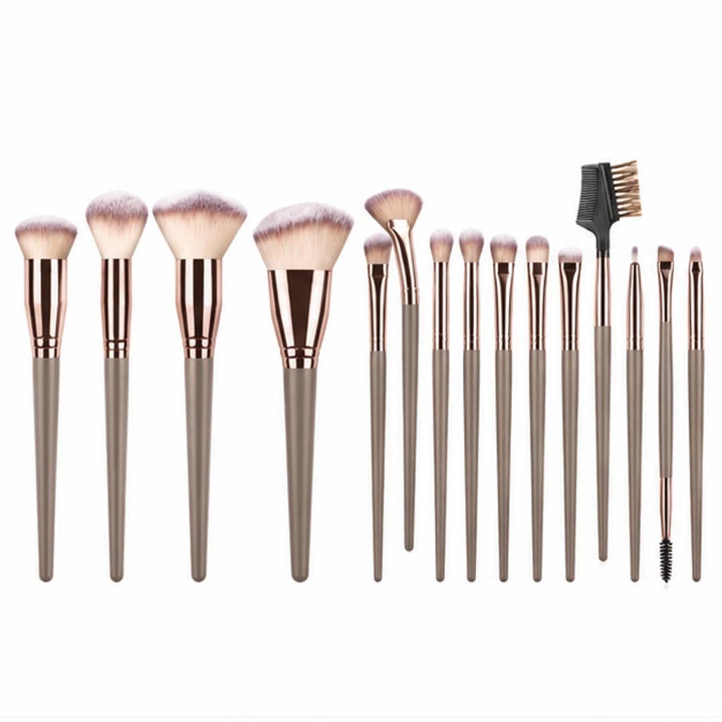 Set profesional de brochas de maquillaje color oro champán: A4