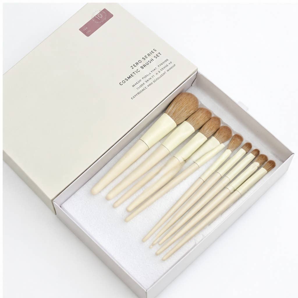 Set esencial de 10 brochas de maquillaje de fibra sintética: A3