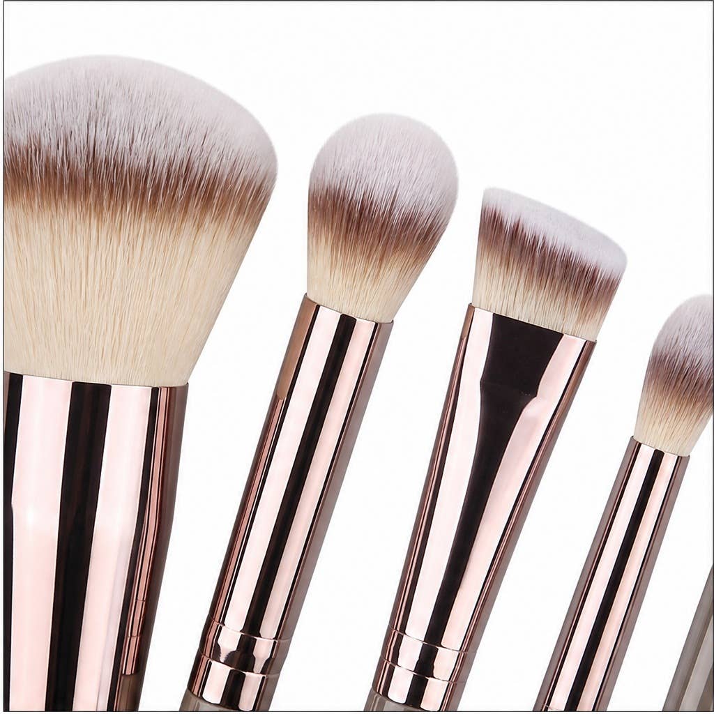 Set profesional de brochas de maquillaje color oro champán: A4
