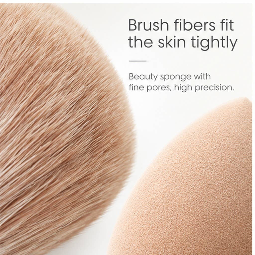 Set esencial de 10 brochas de maquillaje de fibra sintética: A3