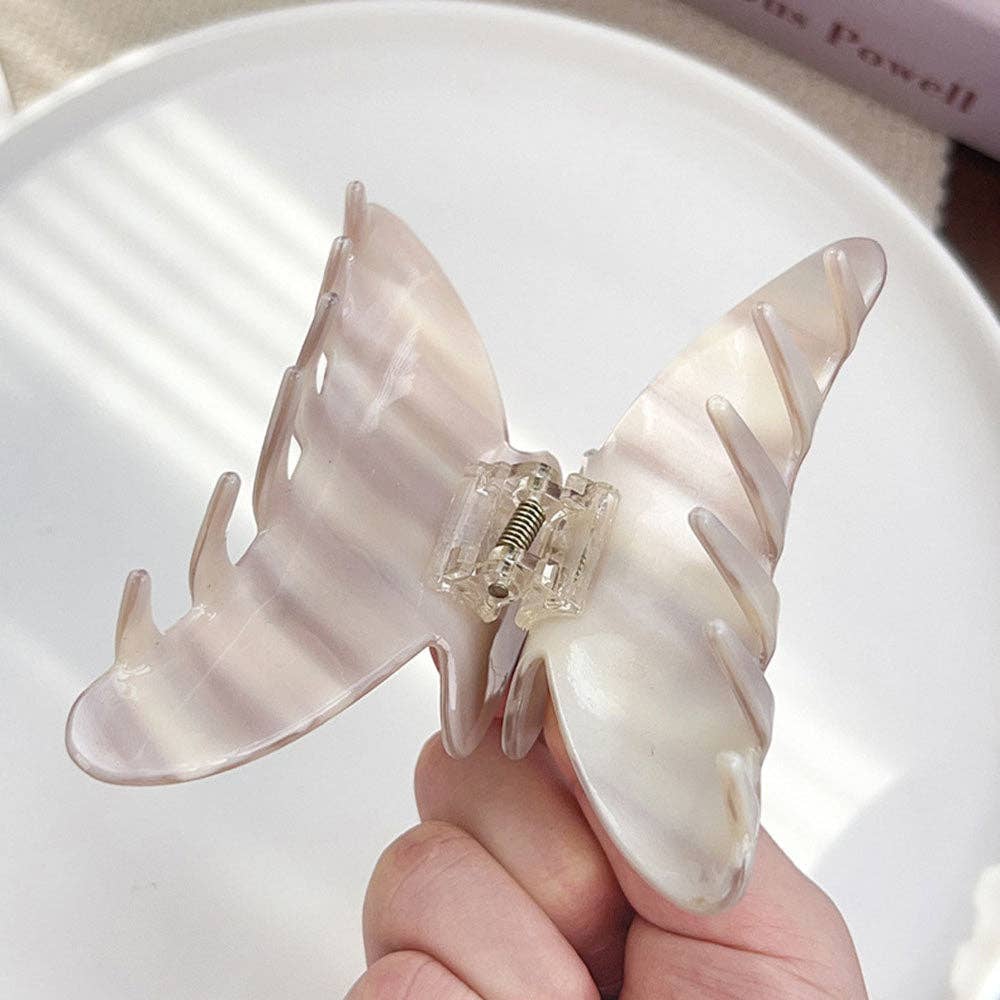 Pinza para el pelo de acetato con motivos florales y pedrería brillante MK2PPM6W6HCP343: Forma de arco - 11 cm