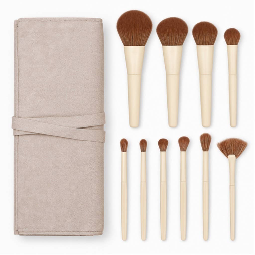 Set esencial de 10 brochas de maquillaje de fibra sintética: A3