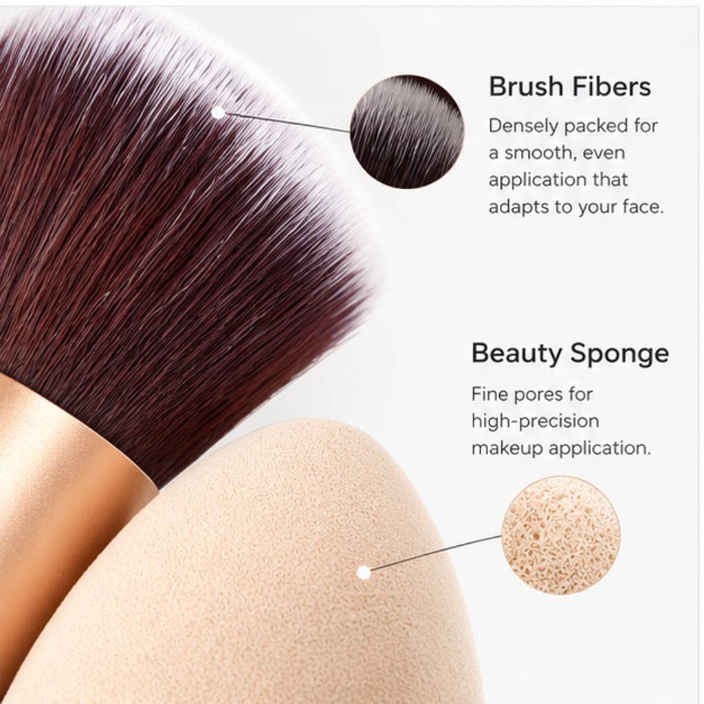 Set profesional de 14 brochas de maquillaje sintéticas: A15