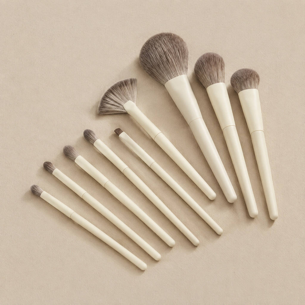Set esencial de 10 brochas de maquillaje de fibra sintética: A3