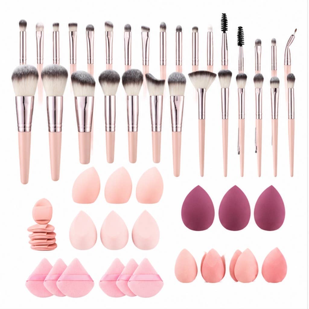 Juego profesional de brochas de maquillaje de fibras sintéticas: A12