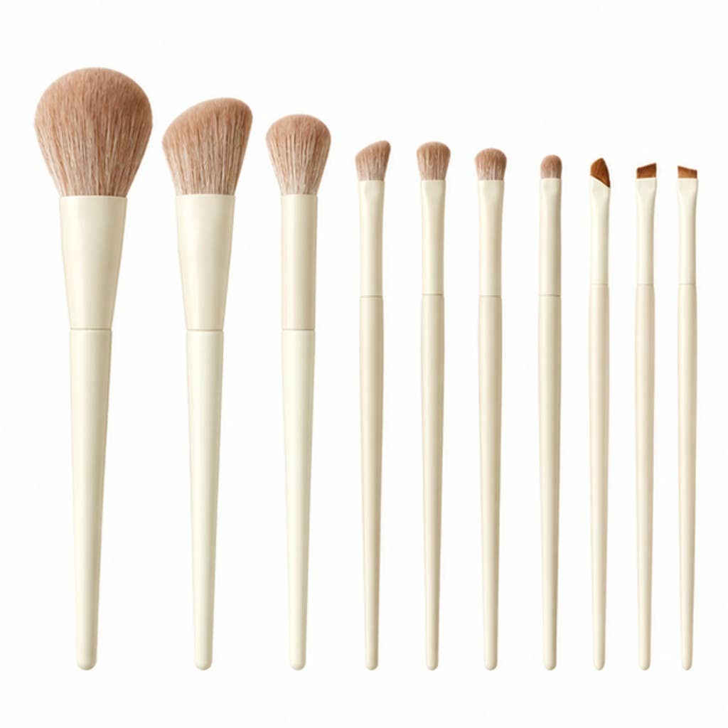 Set esencial de 10 brochas de maquillaje de fibra sintética: A3