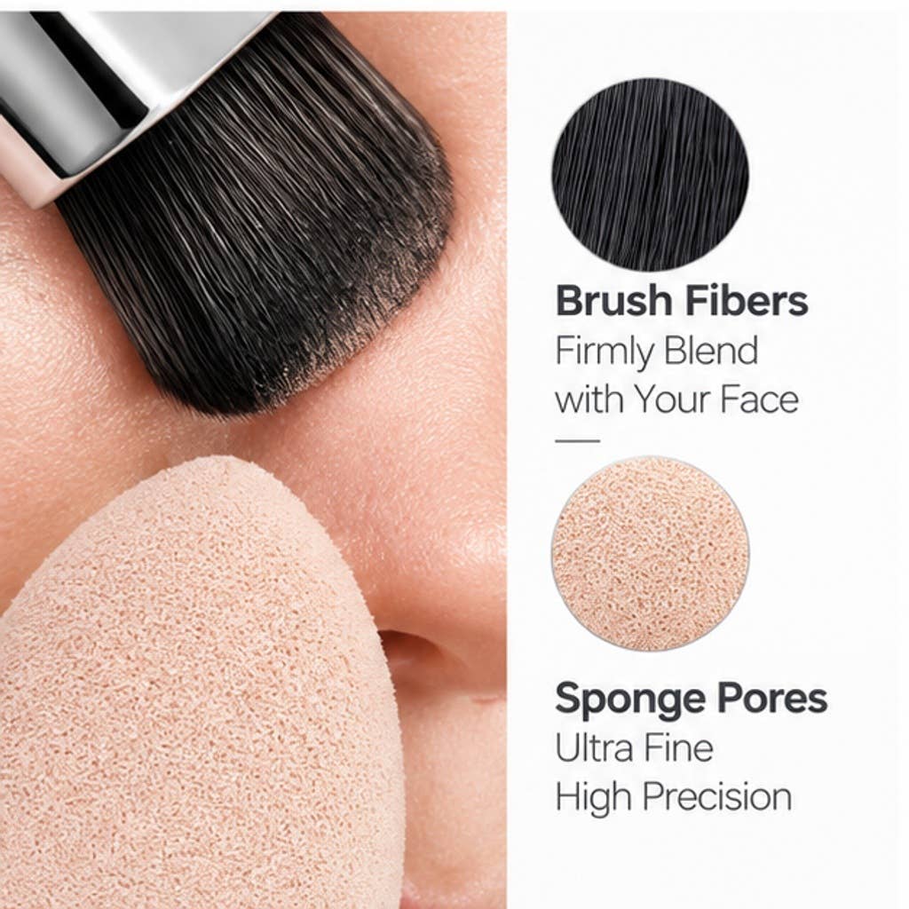 Set de 20 brochas de maquillaje con cerdas de nailon champán: A7