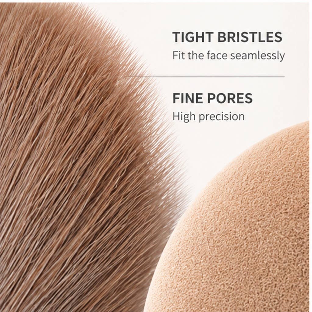 Set esencial de 10 brochas de maquillaje de fibra sintética: A3