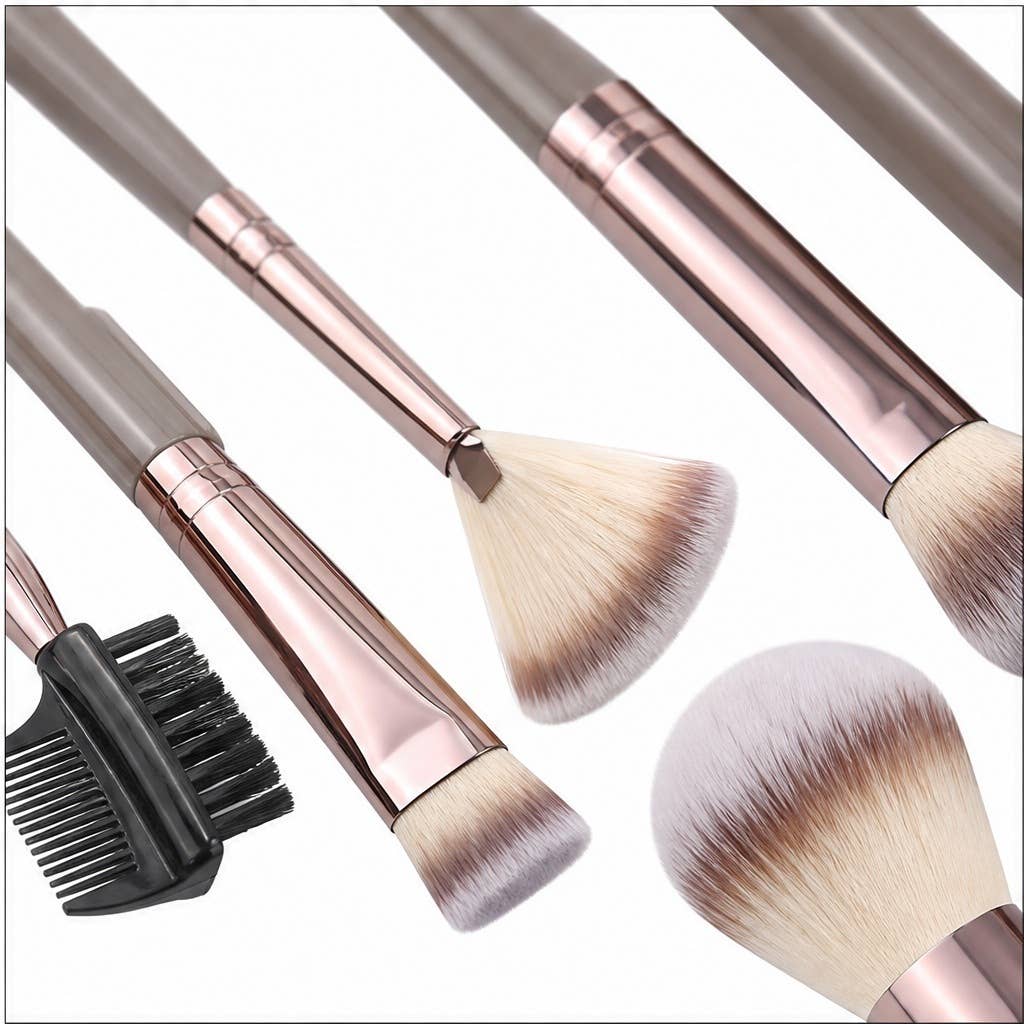 Set profesional de brochas de maquillaje color oro champán: A4