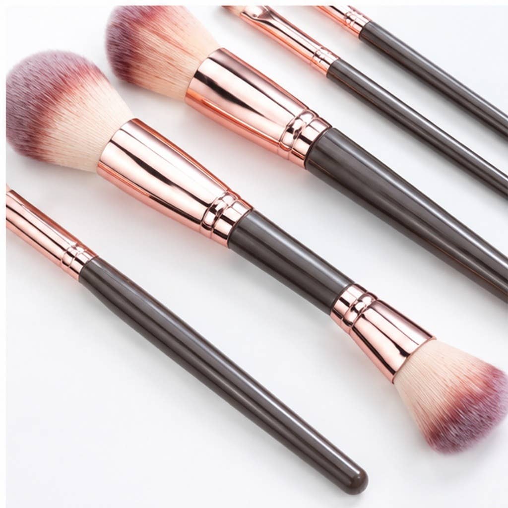 Set profesional de brochas de maquillaje color oro champán: A4