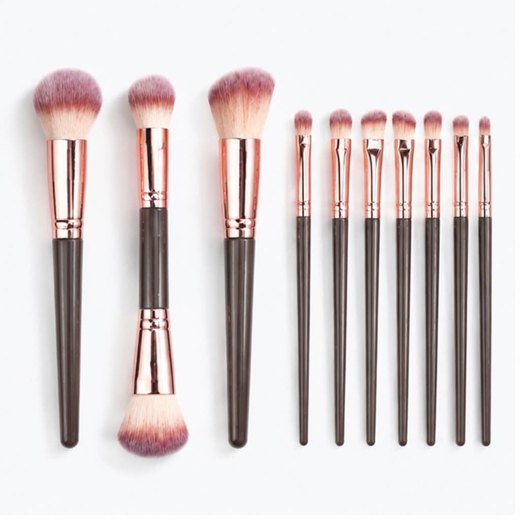 Set profesional de brochas de maquillaje color oro champán: A4