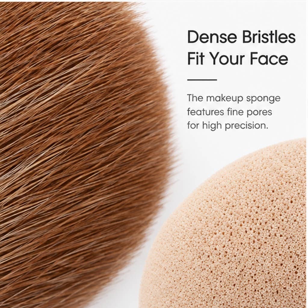 Set esencial de 10 brochas de maquillaje de fibra sintética: A3